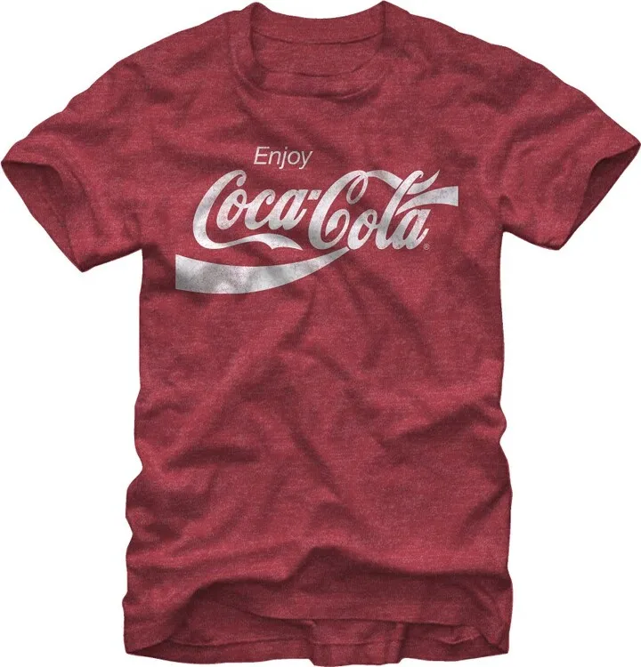 Men's Coca Cola Enjoy Logo T-Shirt - Red Heather - Medium