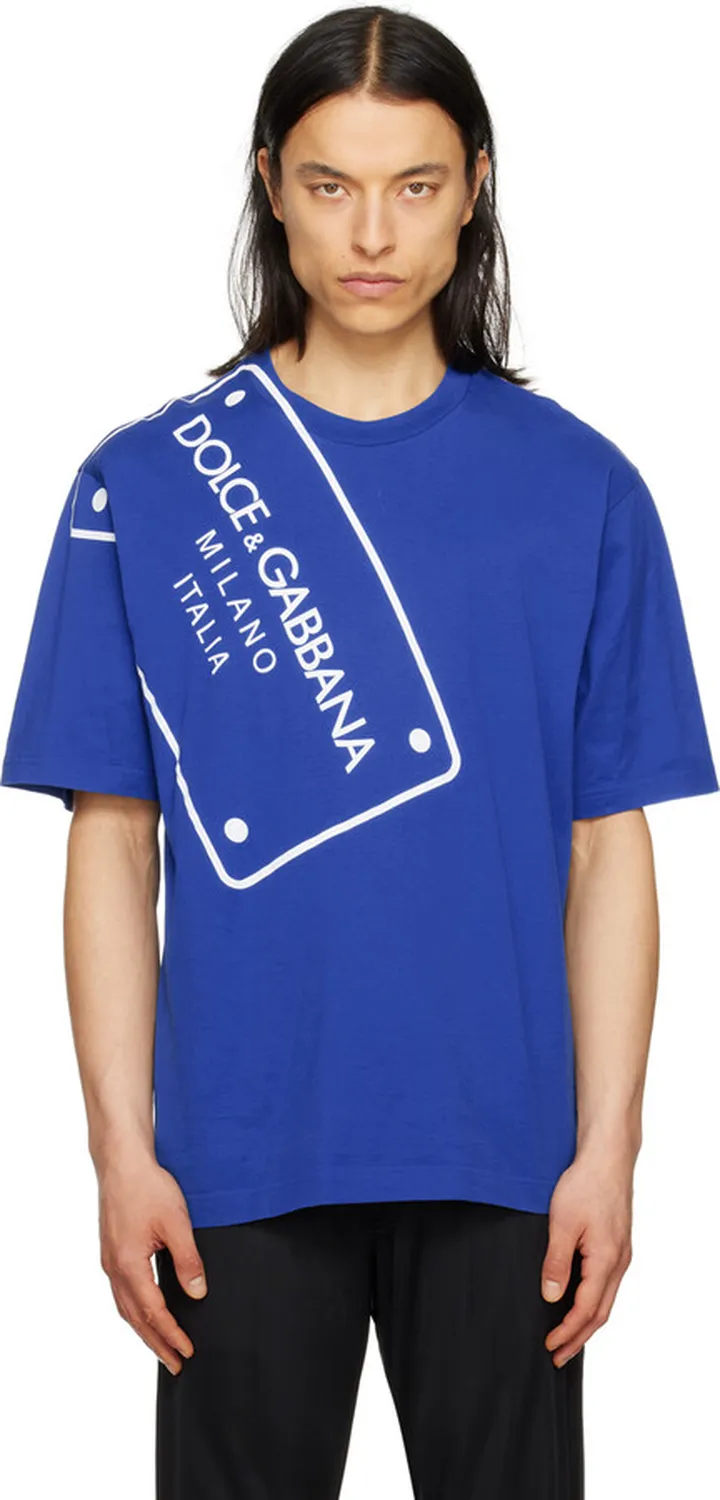 Dolce & Gabbana Blue Printed T-Shirt
