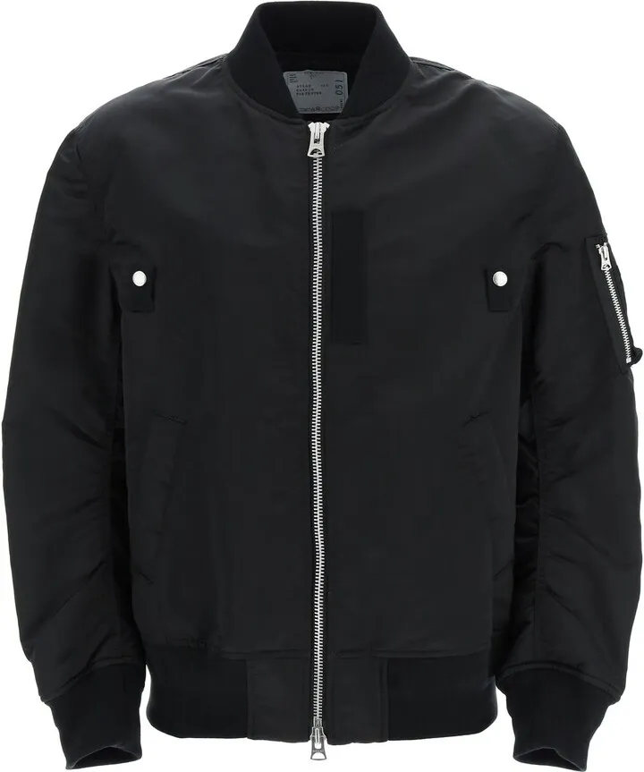 Oversized Nylon Bomber Jacket