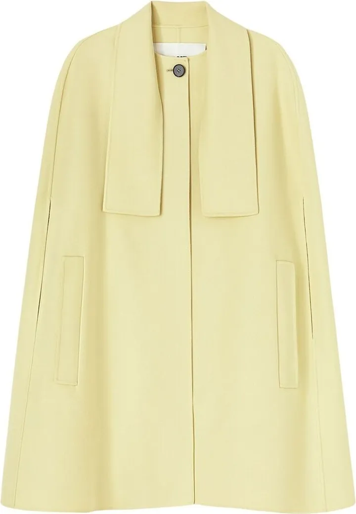 Single-Button Cashmere Cape