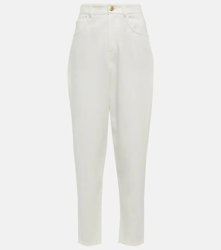 High-rise straight-leg pants