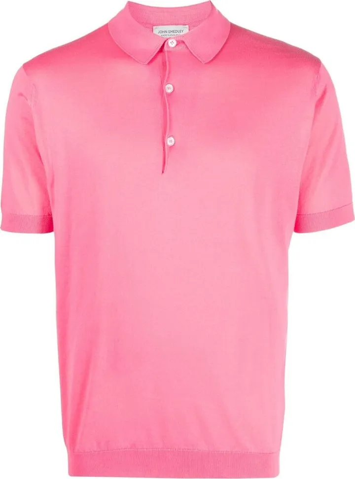 JOHN SMEDLEY- Fine-knit Short-sleeved Polo Shirt
