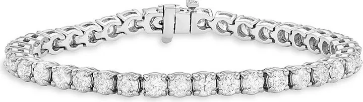 14K White Gold & 12 TCW Diamond Tennis Bracelet