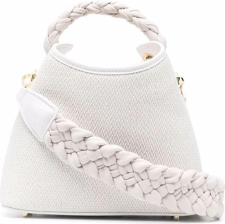 White Baozi Tresse Raffia Mini Bag