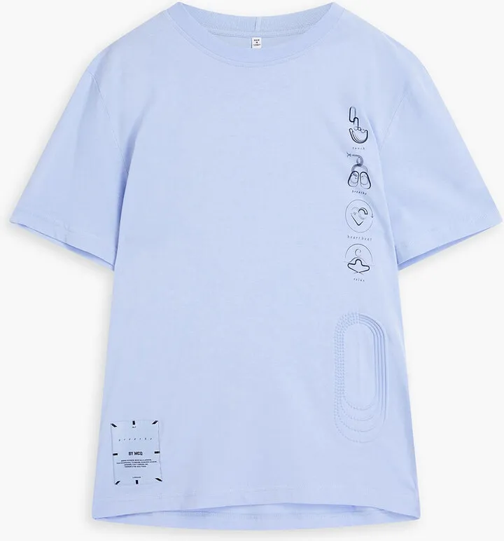 Embossed cotton-jersey T-shirt