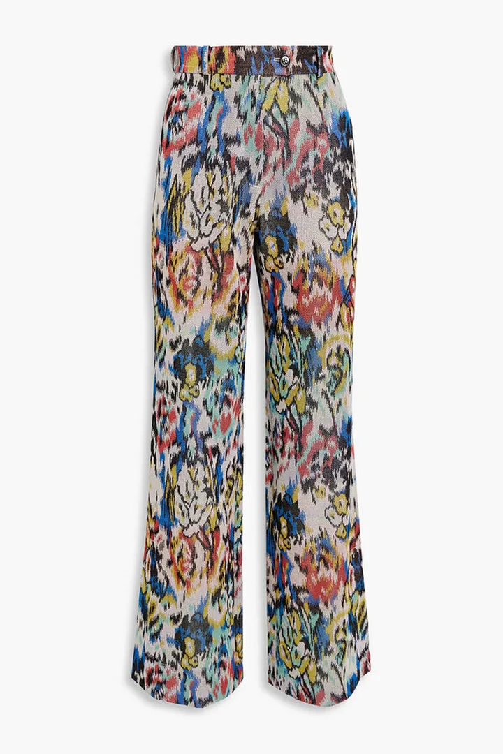 Crochet-knit wide leg pants