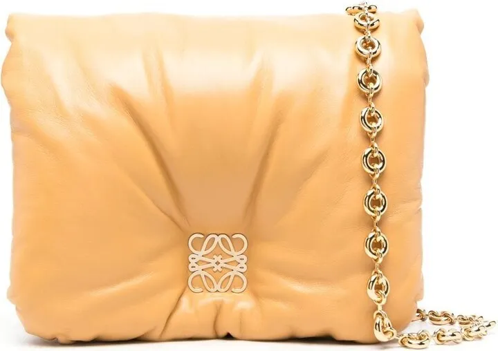 LOEWE- Puffer Goya Shiny Leather Shoulder Bag