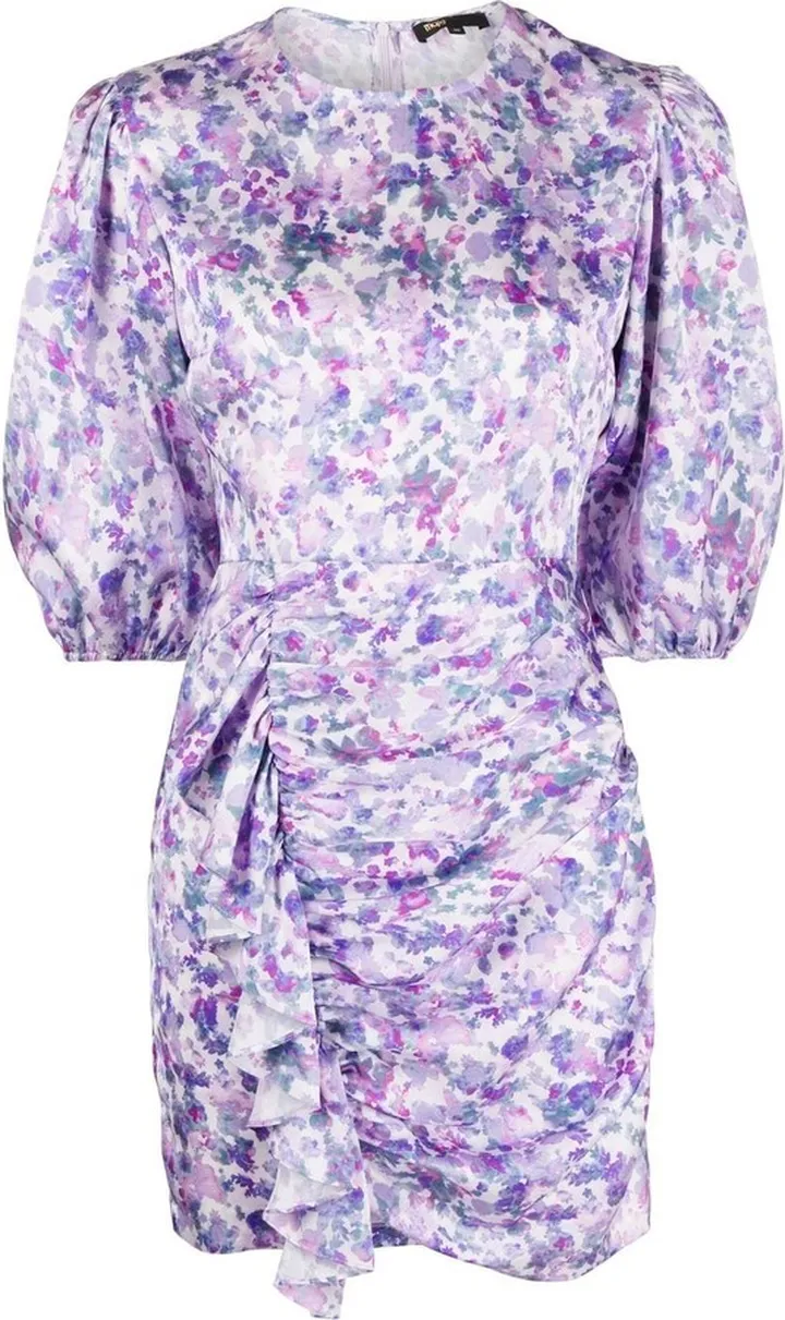 Ruffled Floral-Print Minidress