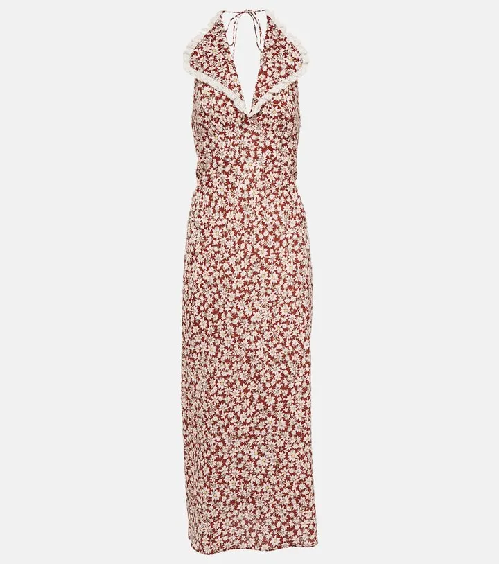 Sabrina floral halterneck midi dress