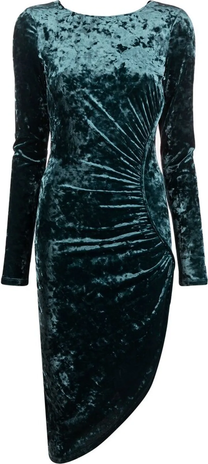 Asymmetric Velvet Midi Dress