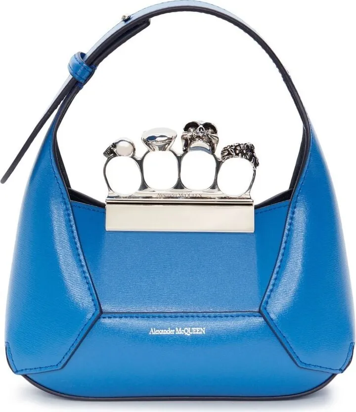 mini Jewelled Hobo leather bag