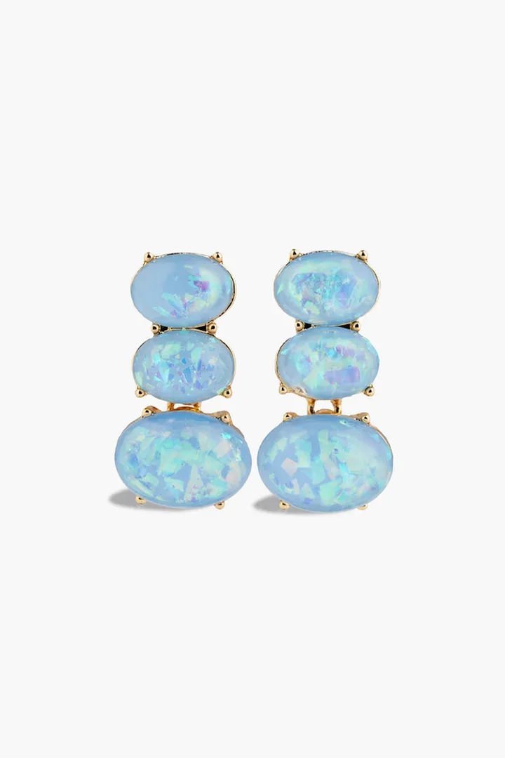 Gold-tone stone earrings