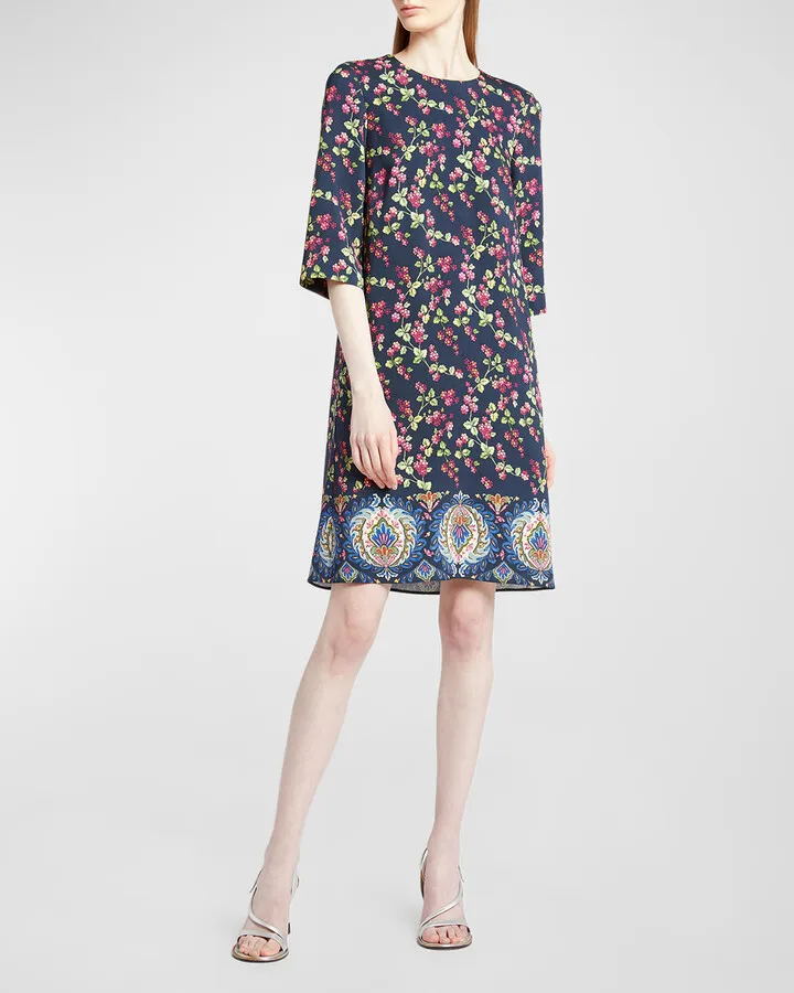 Garden Party Floral Print Short Dress