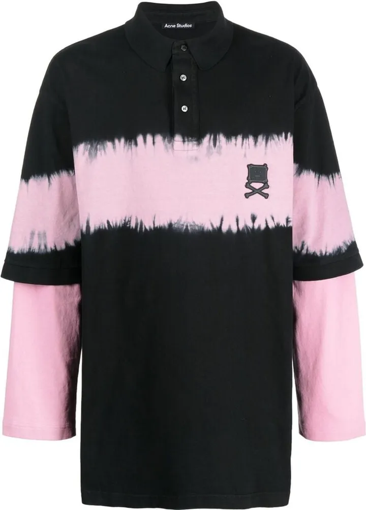Face-Patch Long-Sleeved Polo Shirt