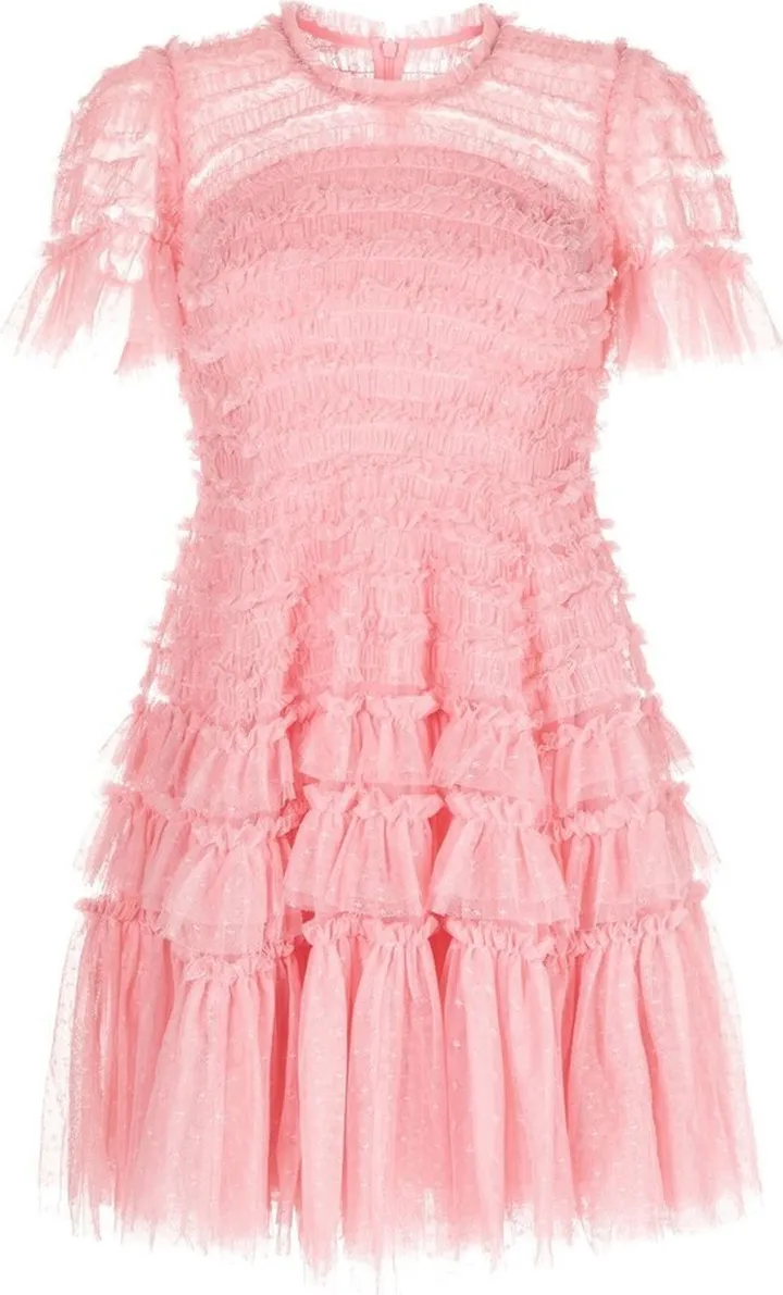 Ruched Flared Mini Dress