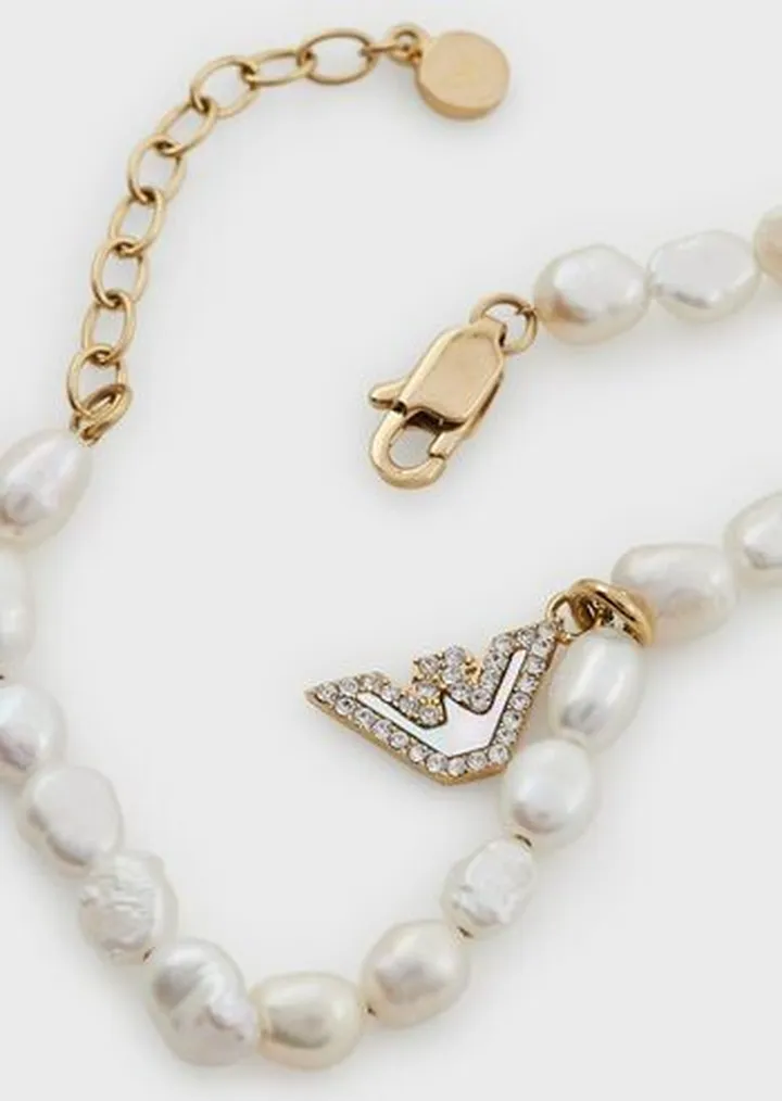Gold-Tone Stainless Steel Beaded Bracelet