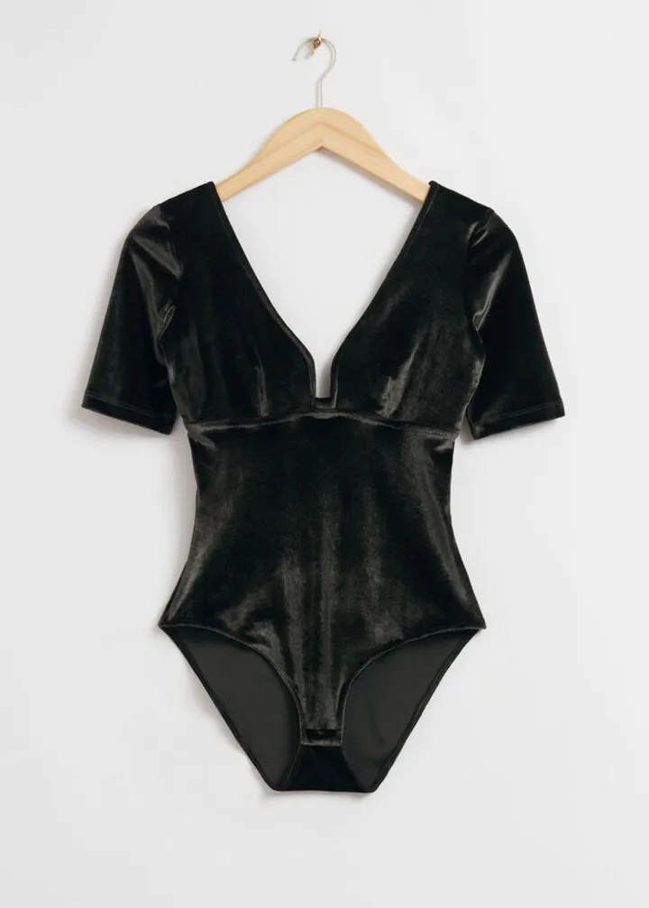 Velvet Jacquard Bodysuit