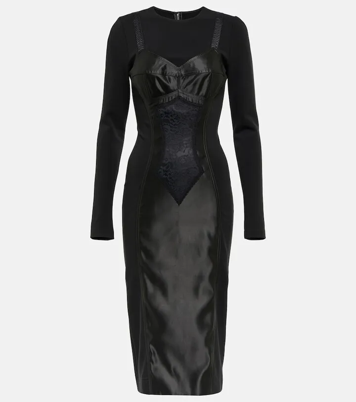 Corset-detail midi dress