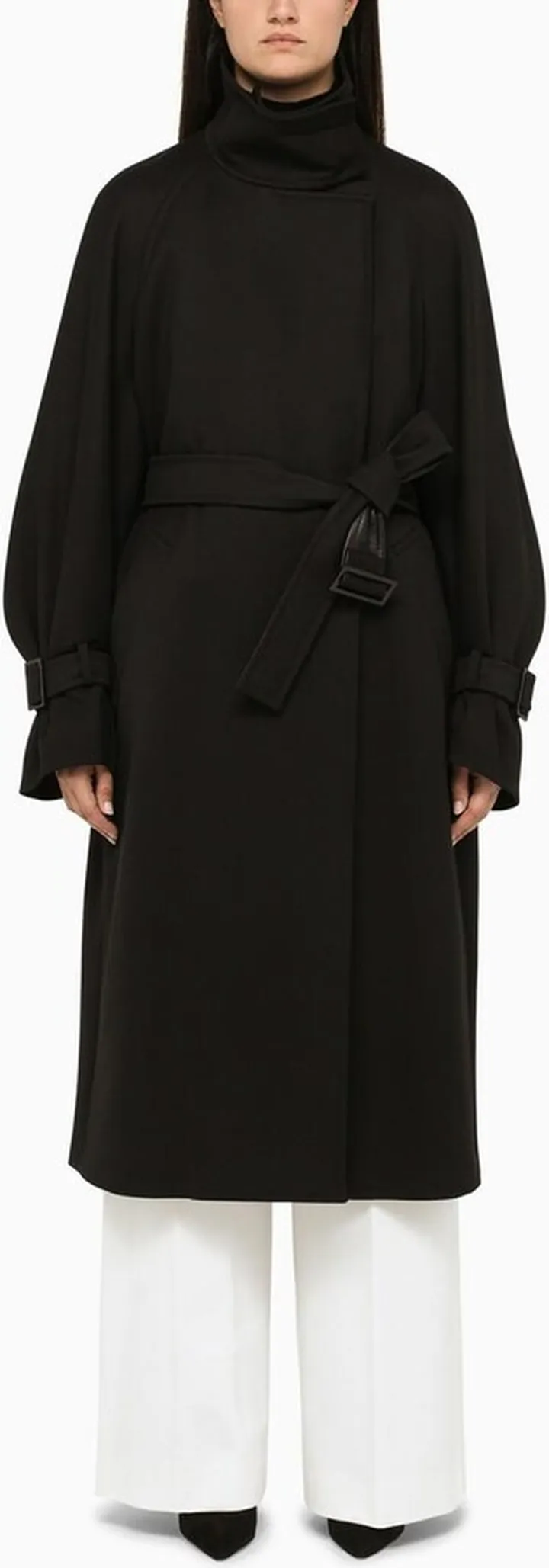 Loose Black Wool Coat