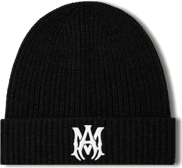 Logo-Embroidered Ribbed-Knit Beanie