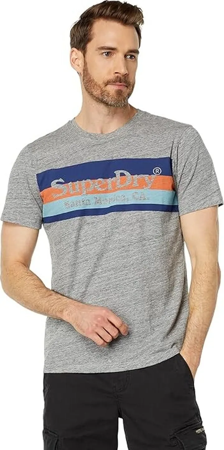 Superdry Vintage Venue Tee (Athletic Grey Marl) Men's Clothing