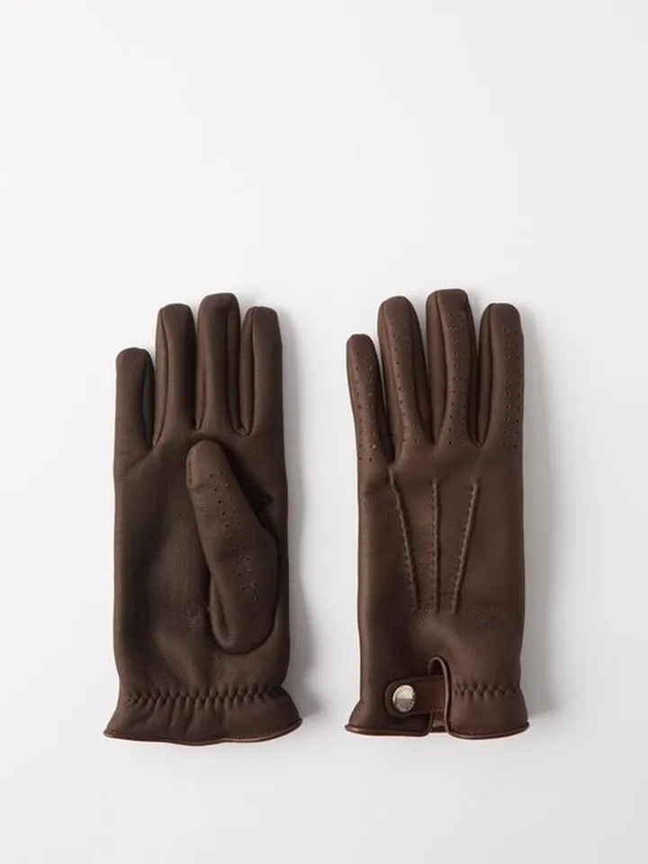 Shearling-lined Leather Gloves