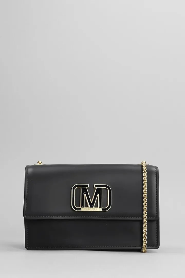Flat Supermee M Hand Bag In Black Faux Leather
