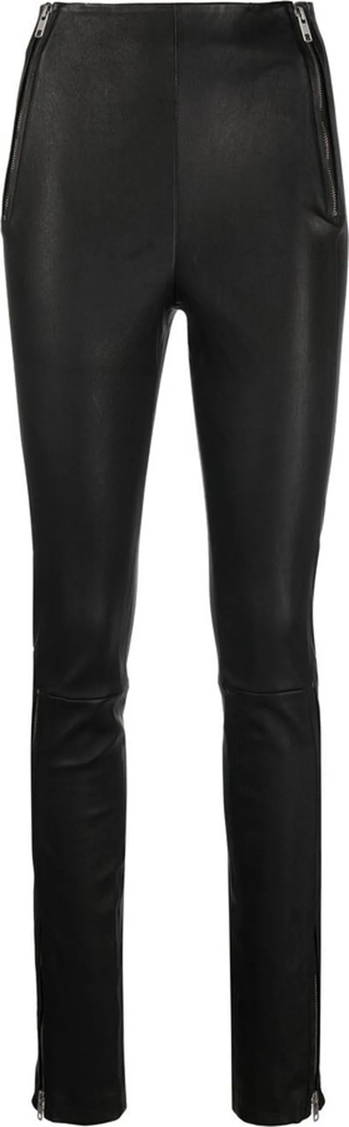 Zip-Detail High-Waisted Trousers