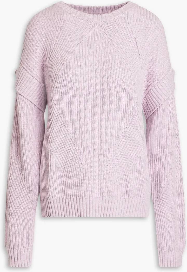 Layered cotton and cashmere-blend sweater