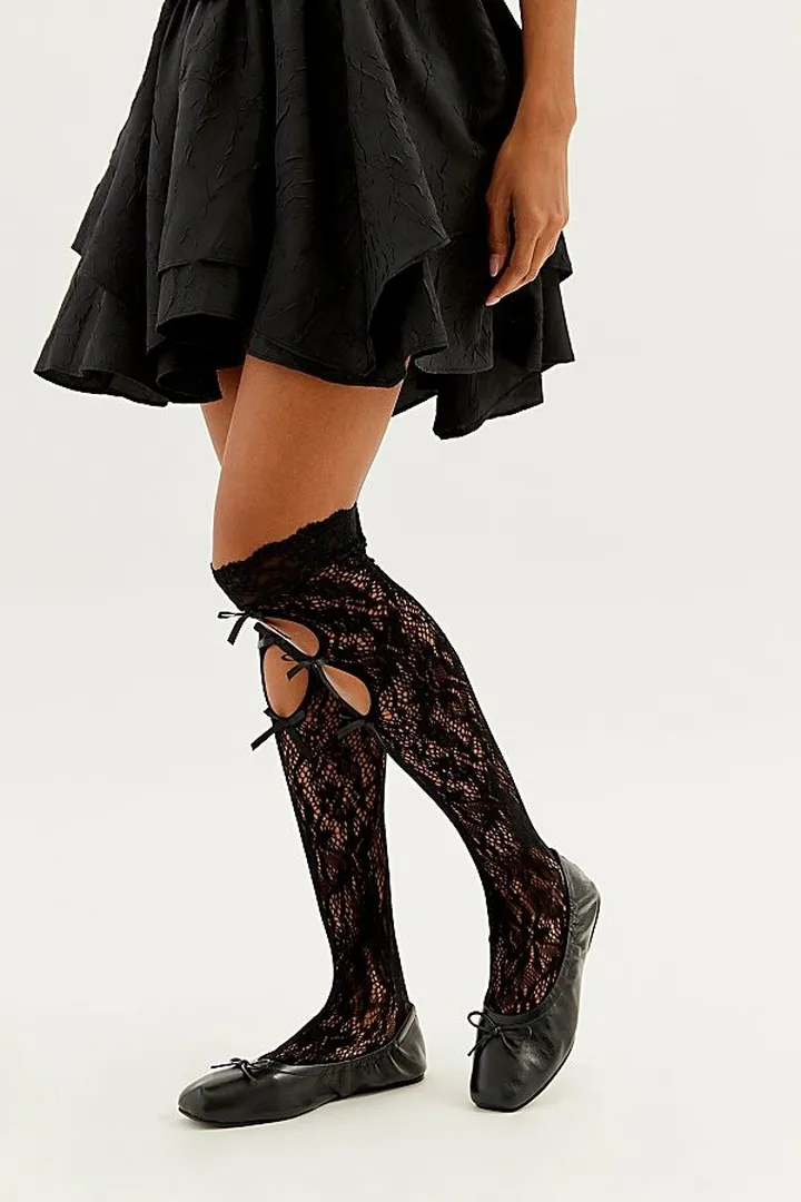 Cutout Lace Thigh-High Sock