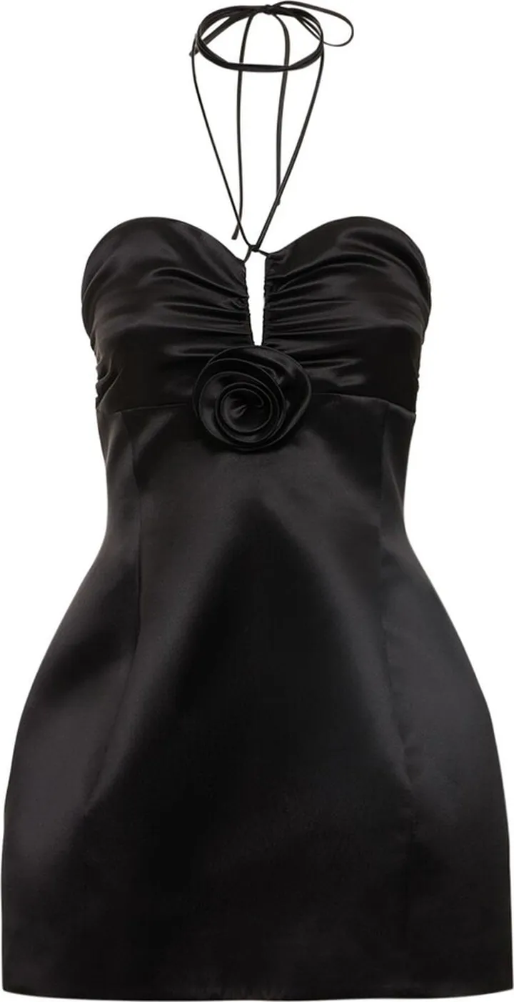 Balloon silk blend mini dress