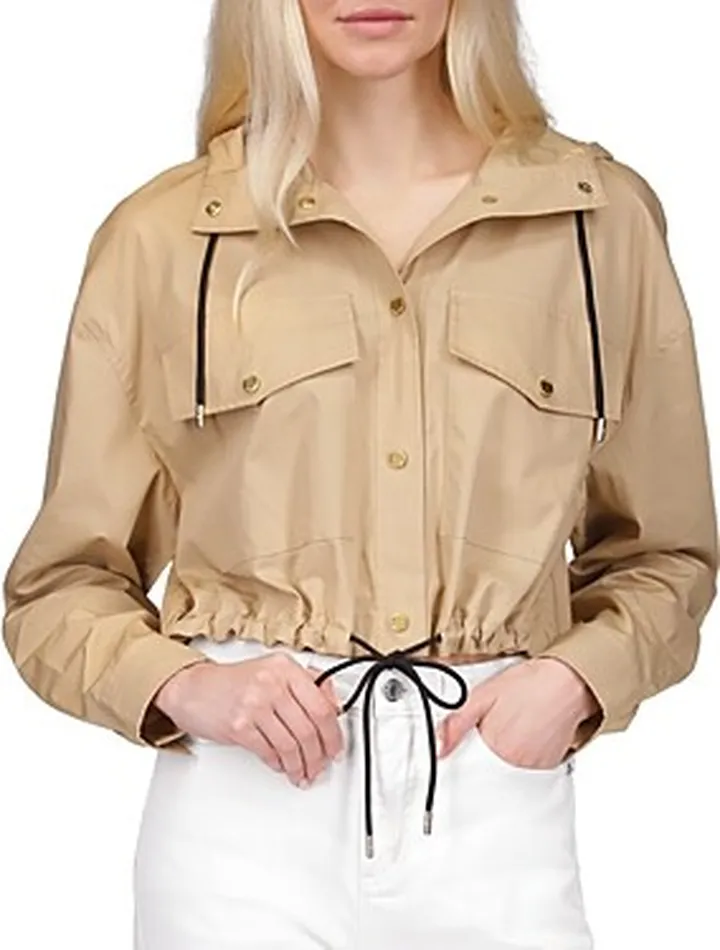 Michael Michael Kors Cotton Cropped Bomber Jacket