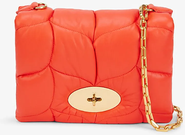 Womens Coral Orange Little Softie Leather Cross-body bag
