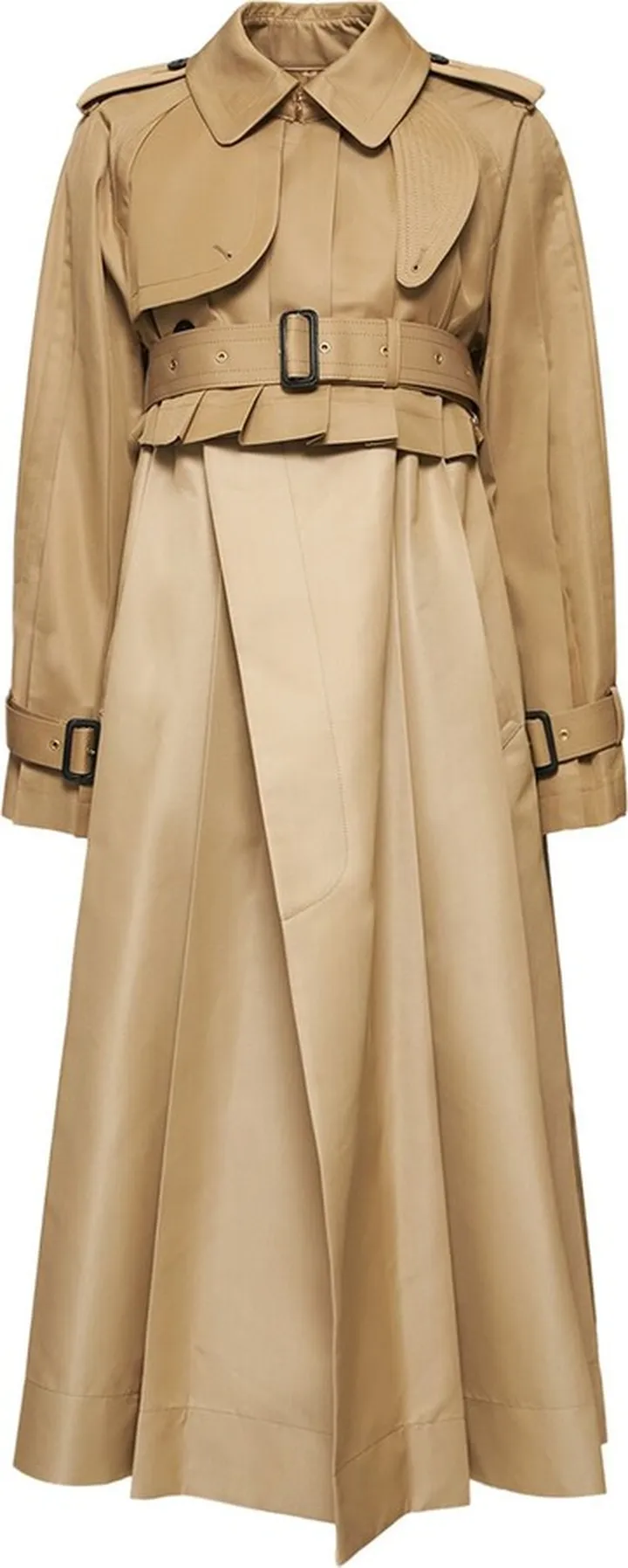 Cotton blend gabardine trench coat