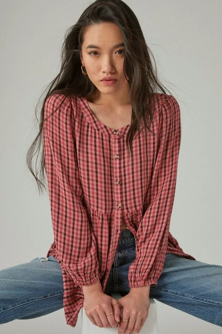 Plaid Tiered Tunic