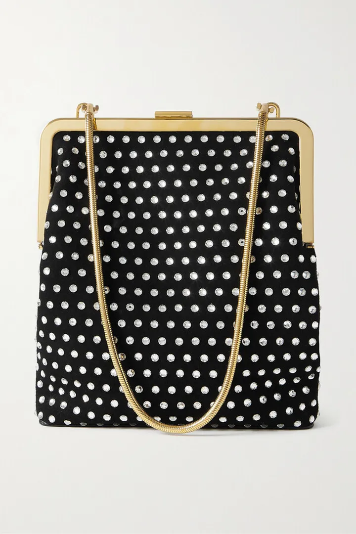 Khaite - Lilith Crystal-embellished Suede Tote - Black