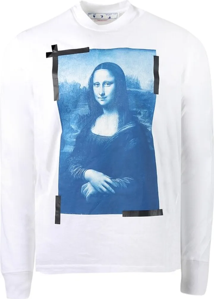 Monalisa Skate Long Sleeve Tee White Blue