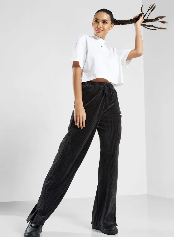 Nsw Velour High Rise Wide Pants