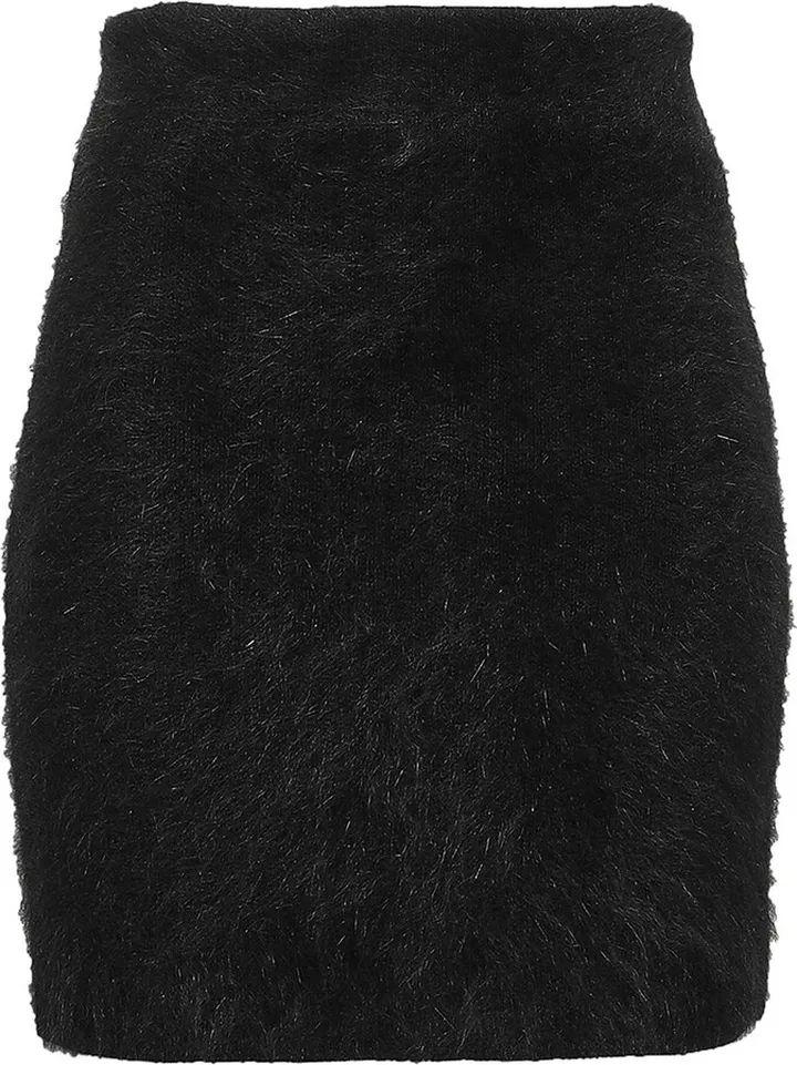 Angora-blend mini skirt