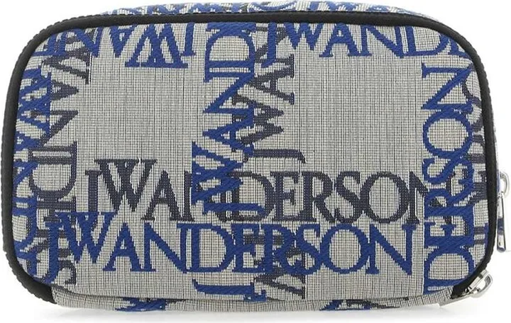 JW Anderson Double Zipped Logo-Jacquard Pouch