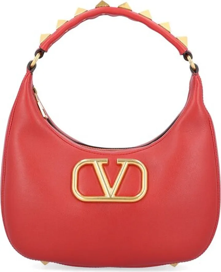 Valentino Garavani Rockstud VLogo Plaque Tote Bag