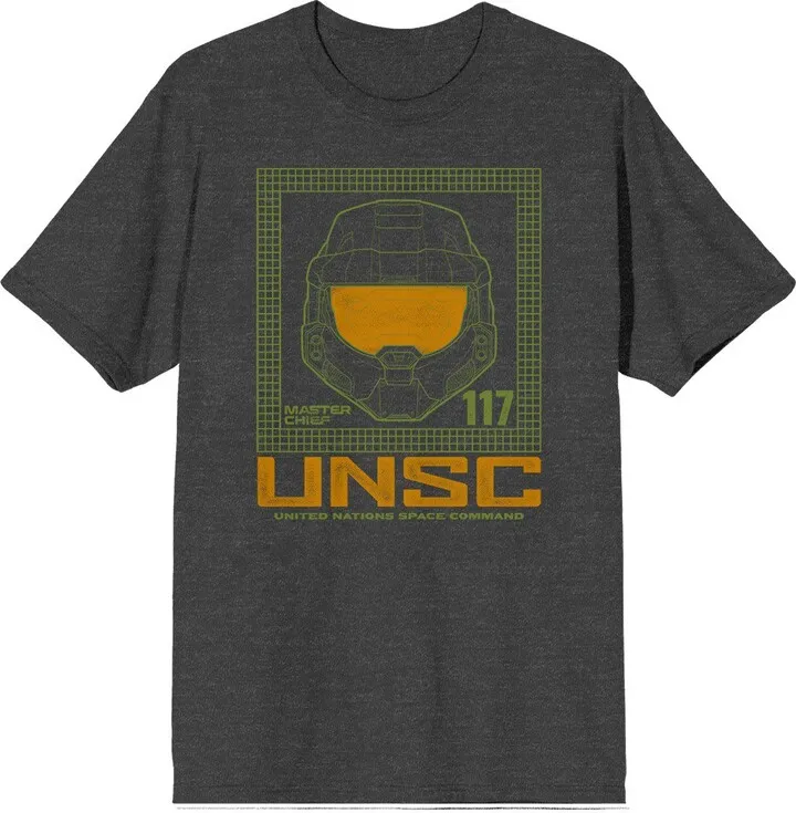 Halo Infinite UNSC 117 Black Heather Men's T-shirt -S