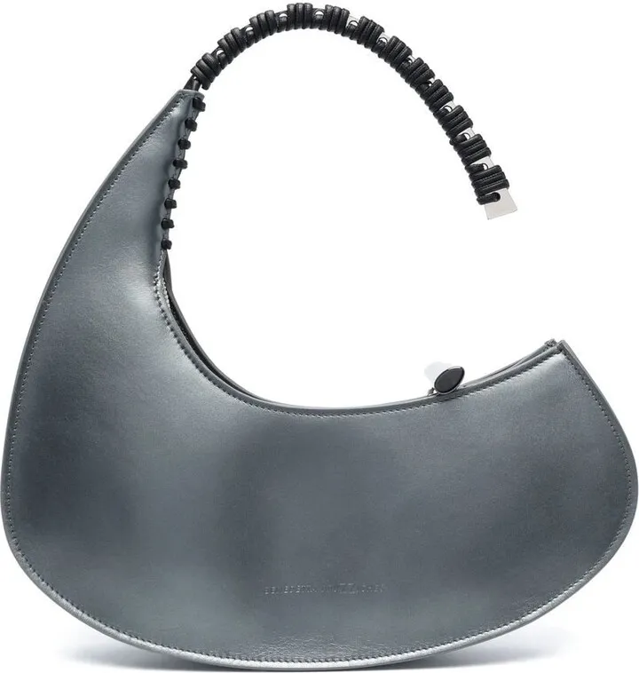 Curved Leather Tote Bag