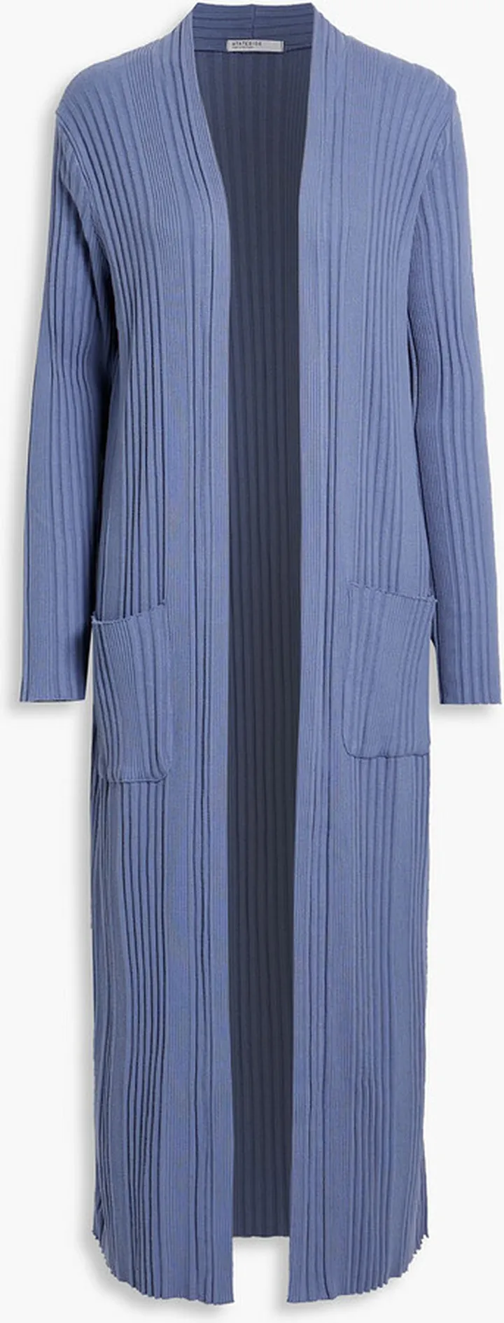 Ribbed organic stretch-cotton cardigan