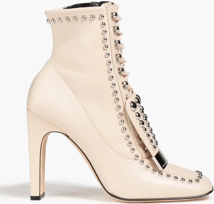Sr1 Studded Stretch-Leather Ankle Boots