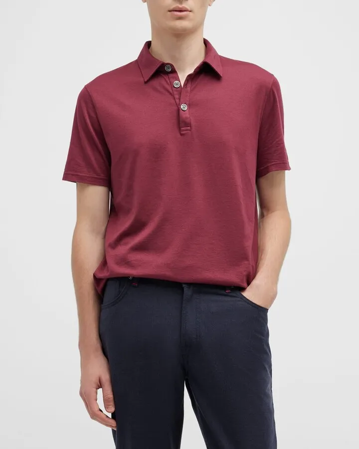 Men's Cotton-Cashmere Polo Shirt