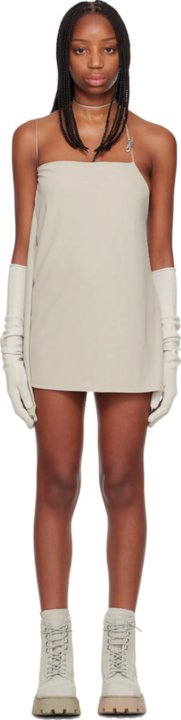 Hyein Seo Gray Hiero Slip Minidress