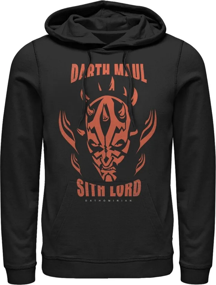 Men's Star Wars: The Clone Wars Darth Maul Sith Lord Pull Over Hoodie - Black - 2X Large
