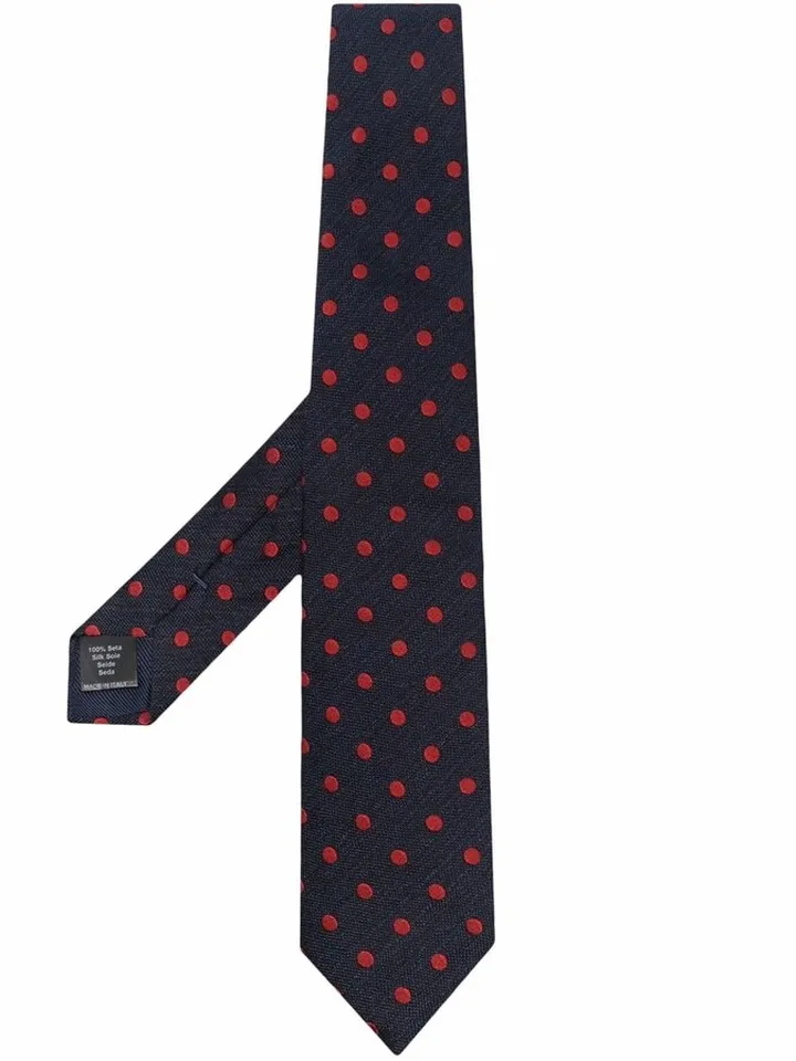 Polka Dot-Print Silk Tie