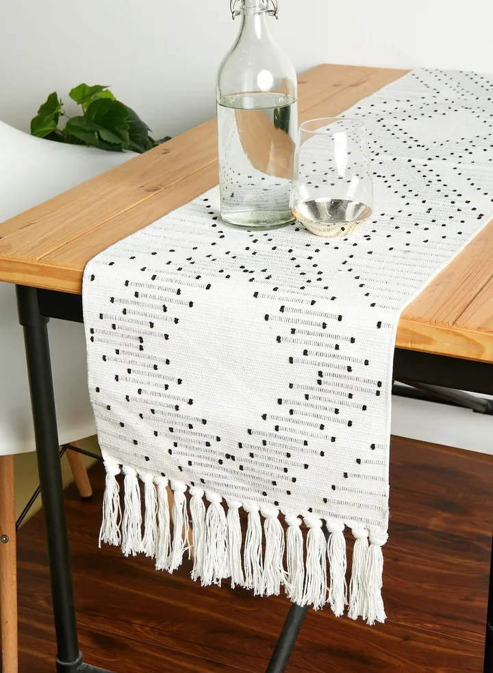 Tassel Printed Table Runner 35X150Cm
